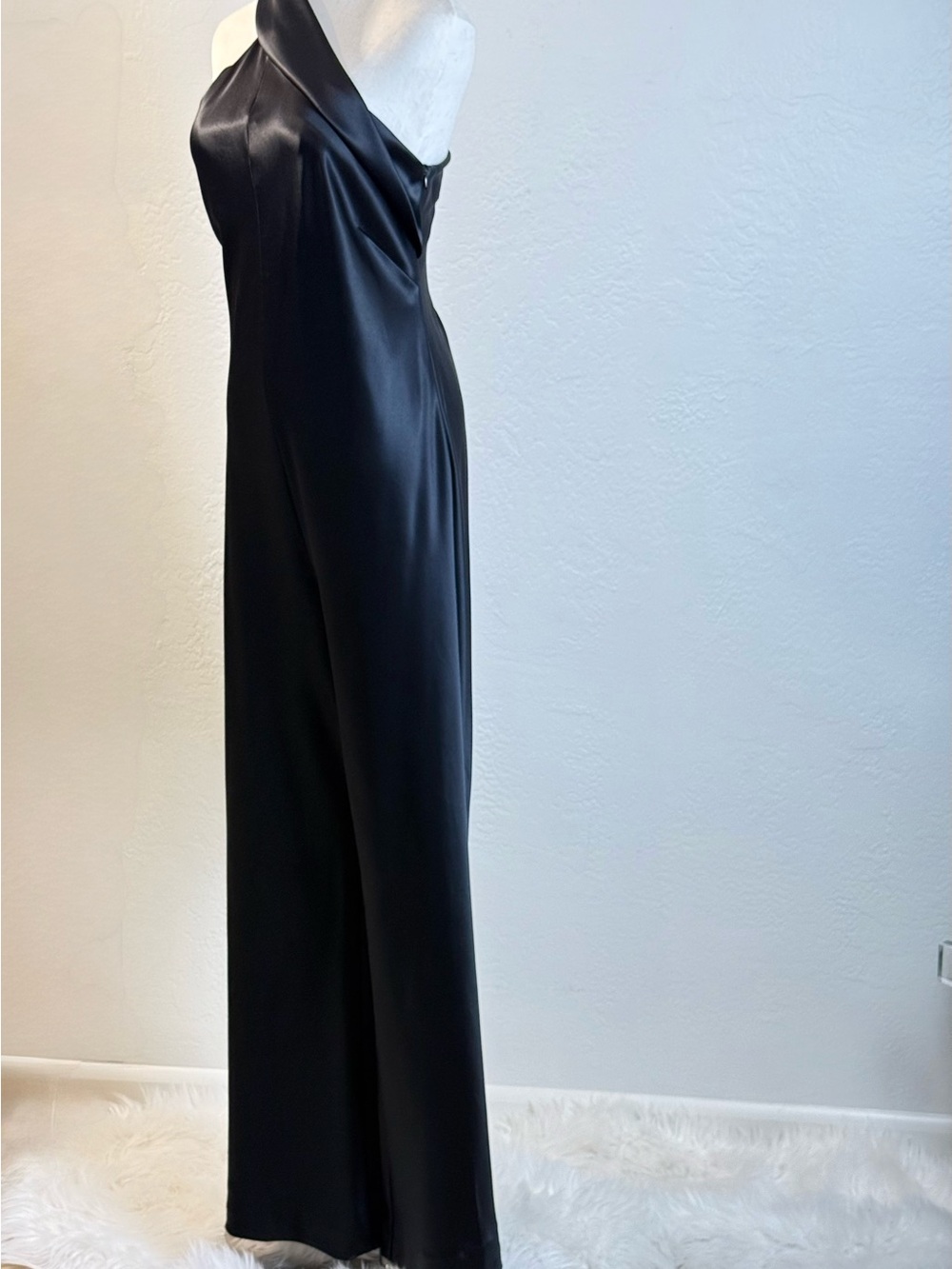 Galvan London Black Sienna Halter Satin Sash Tie Neck Wide Leg Jumpsuit luxury - Picture 13 of 16